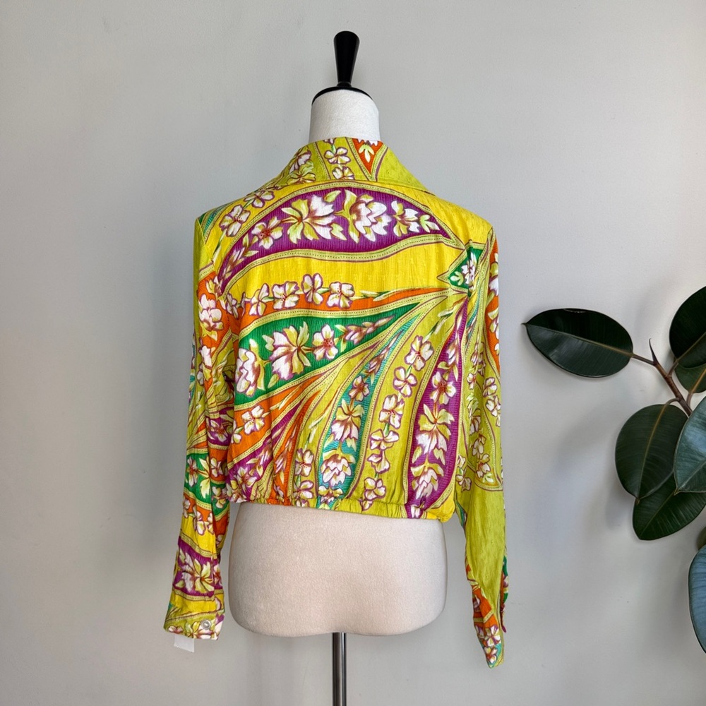 Haute Hippie Twist Front Cropped Blouse S - Picture 4 of 6